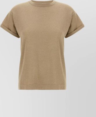 Brunello Cucinelli cashmere lam&eacute; t-shirt