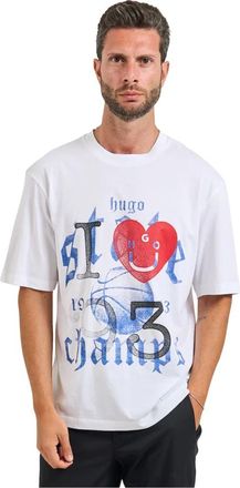 HUGO BOSS Hombre, Camisetas, Blanco, Talla: 2XL