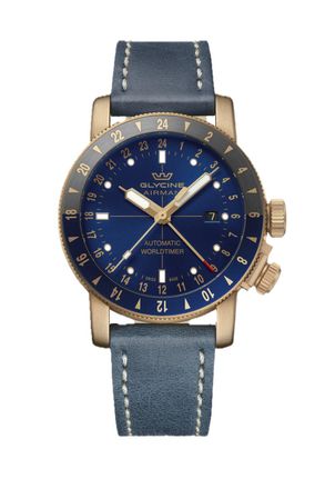 Glycine Mens Airman Contemporary Bronze GMT 44mm Automatic Watch