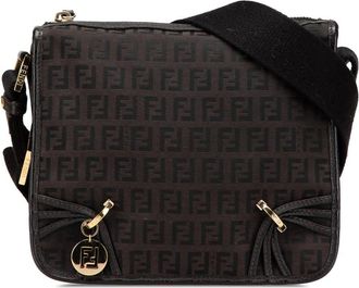 Fendi Pre-owned Fendi Small Zucchino Canvas F Charm Crossbody Ladies 2370 8BT089 RQ8 058