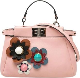 Fendi Pre-owned Peekaboo Mini Bag - Dames - Vintage Mini Tas - Roze - ONE Size - Leer - Vintage