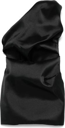 Marques Almeida Abito mini drappeggiato in raso - Nero