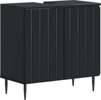 vidaXL Mueble De Lavabo Para Ba&ntilde;o Zwolle Negro 59,5 X 31,5 X 59 Cm Vidaxl