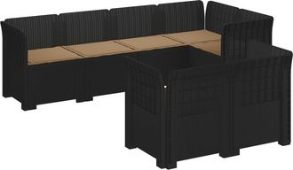 vidaXL Sof&aacute; De Jard&iacute;n Para 7 Personas Con Cojines Estilo Ratan Pp Vidaxl