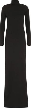 Saint Laurent Lange Jurk in Wol - Dames - Avondkleed - Zwart - M - Wol - Kleedjes