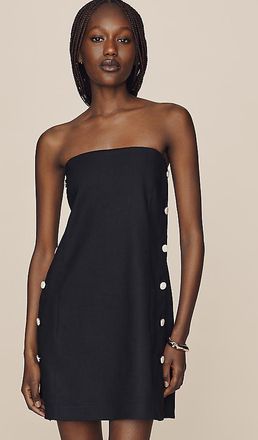 Maeve European Linen Stretch Strapless Shift Dress