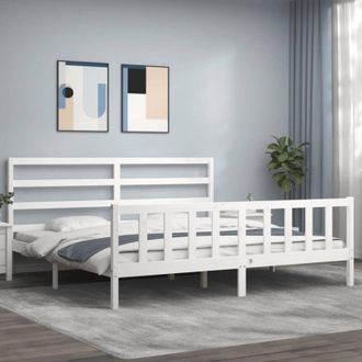 vidaXL Vidaxl - Estructura De Cama Sin Colch&oacute;n Madera Maciza Blanca 200x200 Cm