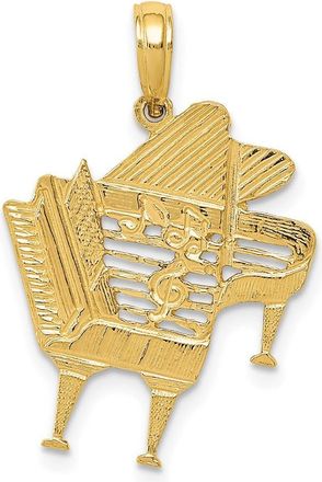 Diamond2Deal 14k Yellow Gold Baby Grand Piano Pendant