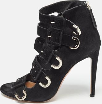 Aquazzura Black Suede Claudia Schiffer Boots
