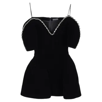 DAVID KOMA Embellished Mini Dress in Black Velvet