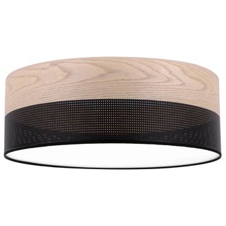 OEM L&aacute;mpara De Techo De Plexi De Madera Negra 40cm Roble Cl&aacute;sico