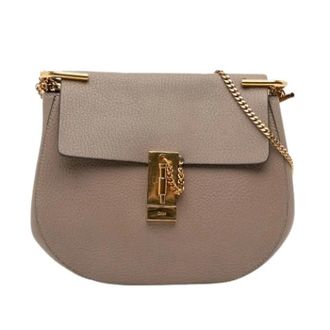 Chlo&eacute; Pre-owned Drew Shoulder Bag - Dames - Vintage Schoudertas - Beige - ONE Size - Leer - Vintage