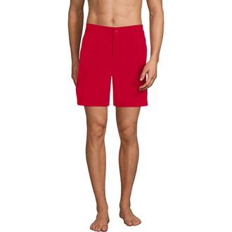 Lands End 7 Quick Dry Cargo Swim Short in Strawberry at Nordstrom, Size Xx-Large