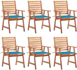 vidaXL Vidaxl - Sillas Comedor De Jard&iacute;n Y Cojines 6 Uds Madera Maciza Acacia