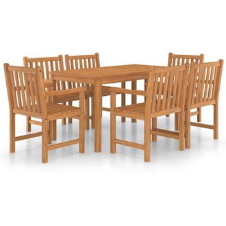vidaXL Conjunto De Comedor De Jard&iacute;n 7 Piezas Madera Maciza De Teca Vidaxl