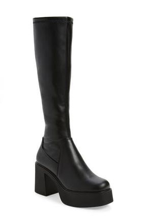 Steve Madden Konna Platform Knee High Boot in Black at Nordstrom Rack, Size 6.5