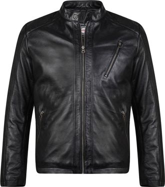 KAM Kam Leather Biker Jacket 5XL Black