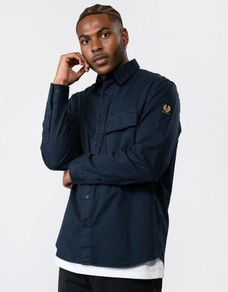 Belstaff Mens Belstaff Scale Mens Shirt - Dark Ink - Navy - Size: 44/Regular
