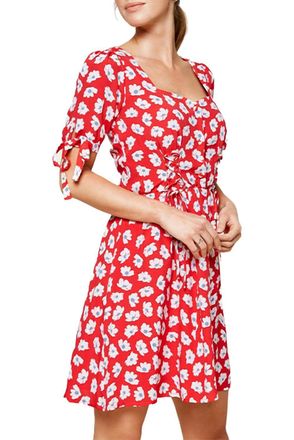Sugarlips Good Grace Floral-Print Modal-Blend Mini Dress In Red Multi