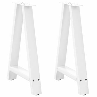 Berkfield Home Coffee Table Legs A-Shaped 2 pcs White&not;50x(72-73) cm Steel in White