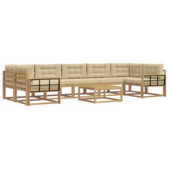vidaXL Conjunto De Sof&aacute;s De Exterior Con Coj&iacute;n 6 Pcs Y Beige Vidaxl