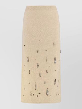 Fabiana Filippi midi knit skirt stone embellished design