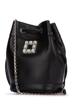 Roger Vivier Womens Tres Vivier Aumoniere Nero Calfskin Fgl Borse A Mano Bag