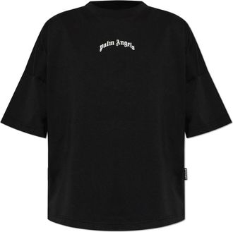 Palm Angels Classic Logo Over T-Shirt - Heren - T-shirts - Zwart - XS - Katoen - Tops