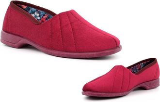 Generic Ladies Carpet Slippers Size 5 Womens Carpet Slippers Size 6 Womens Rubber Sole Slipper Ladies Rubber Sole Slipper Slip On Sizes 3-8 Red 8 UK