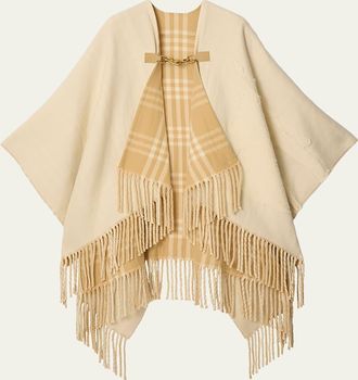 Burberry EKD Fil Coup&eacute; Wool Cape