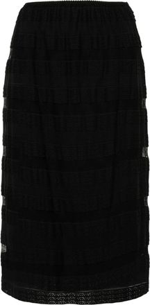 N&deg;21 lace-construction skirt - women - Viscose/Elastane/Polyamide/Elastane - 44 - Black