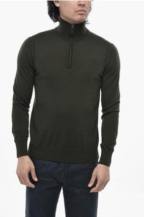 Paolo Pecora Wool-Blend Half-Zip Sweater size M