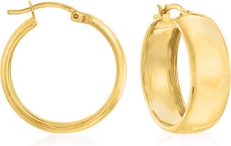 Ross-Simons 18kt Yellow Gold Over Sterling Silver Hoop Earrings