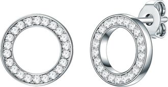 Rafaela Donata Womens Stud earring sterling silver embellished with swarovski crystals white - One Size