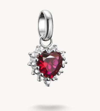 Thomas Sabo charm pendente true romance cuore rosso connect in argento, rosso, argento, bianco