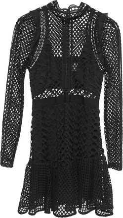 Self Portrait Abito corto a maniche lunghe - Nero