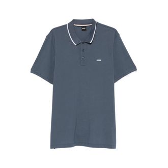 HUGO BOSS Hugo, Polo Shirts, male, Blue, Size: 2XL Sweater Boss