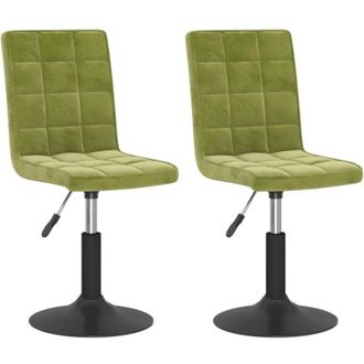 vidaXL Sillas De Comedor Giratorias 2 Uds De Terciopelo Verde Claro Vidaxl
