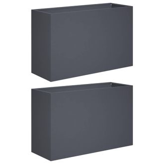 vidaXL Macetero De Jard&iacute;n 2 Uds. Gris Antracita 80 X 30 X 40 Cm Vidaxl
