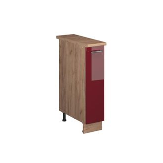 Vicco Mueble De Botica Fame-line, Rojo Burdeos Alto Brillo/roble Dorado, 20 Cm, Et Roble, Vicco
