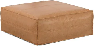 Simpli Home Brody 36In Boho Square Extra Large Coffee Table Pouf