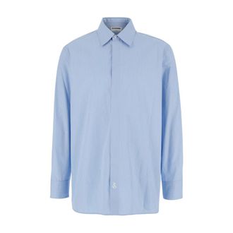 Jil Sander Heren, Overhemden, Blauw, Maat: L Katoen