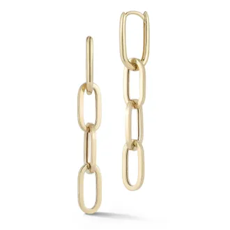 Ember Fine Jewelry 14K Gold Paperclip Link Drop Earrings