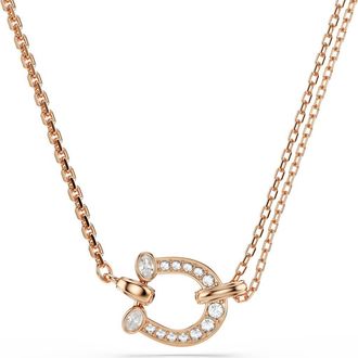 Swarovski Symbolica Horseshoe Pendant Necklace in Rose Gold at Nordstrom
