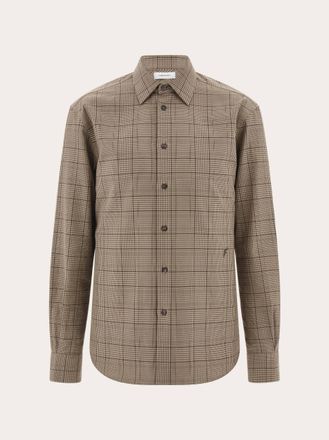 Ferragamo Men Checked shirt Brown