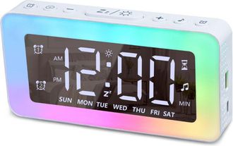 OEM R&eacute;veil Num&eacute;rique - &Eacute;cran Led Couleur 3,5 Pouces - Alarme Double Semaine/week-end - Port Usb 5 V/1 A - &Eacute;clairage Rgb R&eacute;glable - 1 Pi&egrave;ce