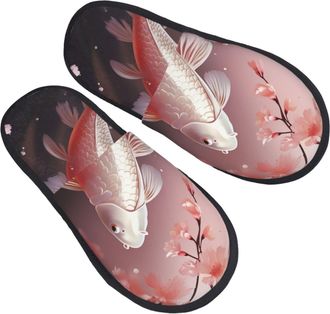 Generic Camping Slippers Cherry Red Unisex Fluffy Slippers Lightweight Cotton Slipper For Bedroom Home Room M