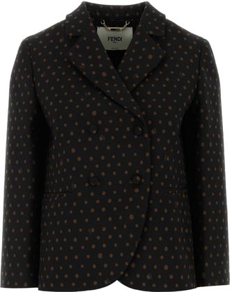 Fendi Printed Stretch Wool Blend Blazer