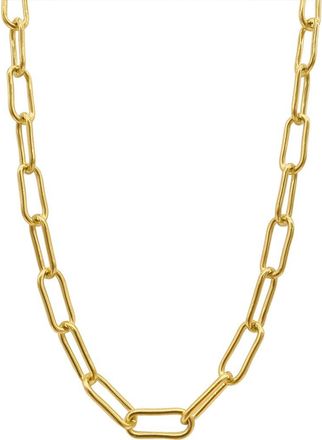 Adornia 14K Gold Plated Water Resistant Paper Clip Chain Necklace in Yellow at Nordstrom Rack