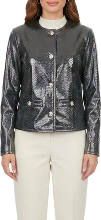 Gorski Genuine Metis Suede Pythn Printed Jacket in Anthracite at Nordstrom, Size X-Small
